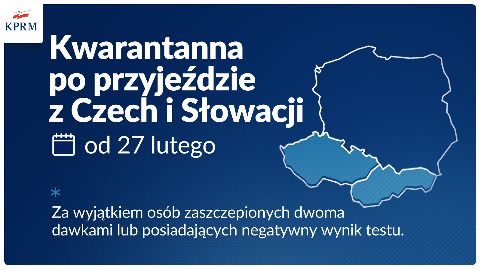 Kwarantanna dla osób przyjeżdżających z Czech i Słowacji od 27 lutego